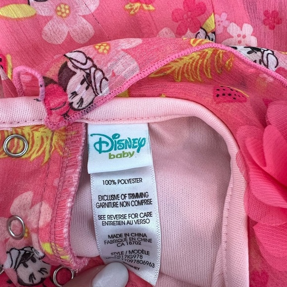 Disney Baby Minnie Mouse Strawberry Watermelon Pink Romper Summer 0-3M Girl - Picture 6 of 7